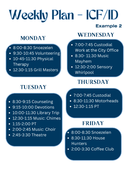 ICF/ID Example Schedule 2